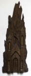 ARTE POPULAR - Arte popular brasileira - Talha em madeira, representando Igreja. Med. 75x30 cm.