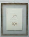 QUADRO - IRIS BRAZ - "MONT SAINT MICHAEL", serigrafia, assinado no c.i.d., Prova do artista. Envidraçado e emoldurado. Med. 54x38 cm e 80x64 cm.