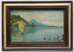 QUADRO - C. B. VOSS - OST - 'Paisagem", assinado no C. I. D. Med. 34x57 cm e 56x78 cm.