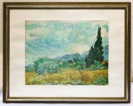 QUADRO - Van Gogh (1853-1890)  - Reprodução - A corn field - White cypresses. Med. 63x77 cm.