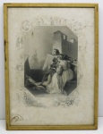 QUADRO - Gravura "The Warning". Med. 36x27 cm.