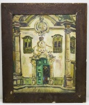 QUADRO - EDELIO ESTEVES - OST - " Igreja São Francisco de Assis" - Ouro Preto - MG. Med. 44x35 cm e 53x47 cm.