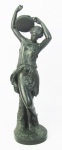 James Pradier (1790-1852) - Escultura francesa em bronze patinado, representando "Musicista" com  marca de fundição Gautier & cie. Assinada Pradier S.cpt. Alt. 45,5 cm.