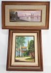 a) A.CANNONE - MARINHA - OSE - 16X45cm. b) ONILD AQUINO - IGREJA - OSE - 34X27cm.