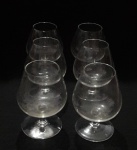 Seis copos de conhaque em vidro - Altura: 12 cm