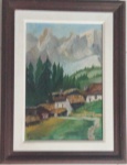 Lindo quadro pintura em tela, Paisagem, assinado e datado - Medidas: 20x31 cm cm 34x45  cm
