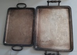 Duas bandeja antiga prata 90  - Medidas:  45x28 cm( Wolff ) e 49x33 cm- Lote no estado precisando de limpeza.