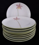 Lote com nove  pratos de sobremesa em porcelana ORYBA Brasil- Diâmetro: 19 cm