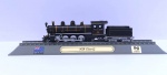 Belíssima miniatura de locomotiva super detalhada em metal c/ partes plásticas, escala 1/160  c/ base/trilho expositora personalizada. NZR CLASS Q - NOVA ZELANDIA  - Aprox. 16 cm.