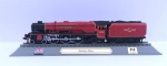 Belíssima miniatura de locomotiva super detalhada em metal c/ partes plásticas, escala 1/160  c/ base/trilho expositora personalizada. DUCHESS CLASS - INGLATERRA  - Aprox. 16 cm.