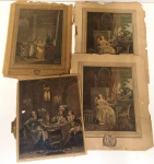 Conjunto de 3  muito antigas pranchas  para estudo - No estado. Mede: 30x27 cm aprox.