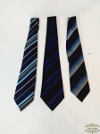 Lote com 3 Gravatas  Masculinas em tons de Azul  Composição Poliester