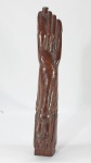 Grande e antiga FIGA baiana com rosto na base, esculpida em Jacarandá, Anos 50. Med. 41 cm.