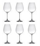 Jogo de 6 (seis) elegantes taças para vinho estilo gourmet em cristal BOHEMIA feitas na Czech Republic.