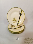 Jogo de 4 Pratos de Sobremesa em Ceramica Vitrificada Luiz Salvador. representado, bambu Medida 20,5 cm diametro