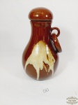 Jarra Decorativa em cerâmica vitrificada nos tons marrons . 23 cm altura x 8 cm diametro