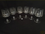 Jogo 6 Taças Vinho Tinto Cristal Lapidação Sant Louis. Medida:14 cm de altura x 7,5 cm diâmetro.