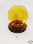 Jogo de 6  Pratos Sobremesa em Vidro Duralex Ambar. Medida: 19 cm diametro