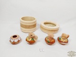 Lote 6 Peças decorativas em Ceramica Diversas. Medida: Jarras e vasos 5 cm altura e Cinzeiro 4,5 x 13 cm diametro e Cachepo 8 cm altura x 10 cm diametro