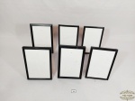 Lote 6 porta Retratos com Moldura Plastico Preto. Tamanho da foto 10 x15 Medida: 11 cm x 16 cm