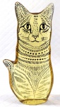 PALATNIK – Escultura cinética representando gato em resina de poliéster de manufatura Abraham Palatnik. Medindo 18 cm de altura por 9,5 cm de comprimento. 