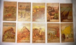 Lote contendo 10 estampas eucalol, década de 50.