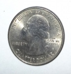 Moeda americana, produzida em prata, de Quarter Dollar, comemorativa, do ano de 2011.