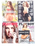 Lote contendo 4 revistas Playboy, década de 90/2000.