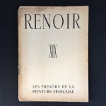 RENOIR - LES TRÉSORS DE LA PEINTURE FRANÇAISE - Texte de GERMAIN BAZIN. Antigo conjunto de 8 pranchas com  pinturas impressas na Suíça em 1947 pela ÉDITIONS  D'ART ALBERT SKIRA  GENÈVE. Texto em Francês. Exemplar de coleção e em excelente estado. Dimensões: 39 cm x 29 cm.