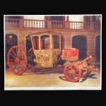 Antiga impressão de carruagem de n.º 21 -  Coche dos "Meninos de Palhavã" (Século XVIII).  Exemplar de coleção e em excelente estado. Dimensões: 22 cm x 28,5 cm.