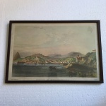 Antiga gravura de coleção " RIO-DE-JANEIRO (1840) Igrejas de Nossa Senhora da GLORIA e de Santa Lúzia". Moldura em madeira e vidro de proteção. Dimensões: 25 cm x 37 cm.