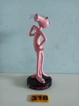 Boneco Pantera Cor de Rosa Bubble Head em resina - Mede 20cm.