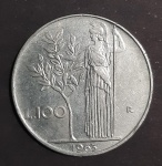 MOEDA DE 100 LIRAS ITALIANA ANO DE 1963