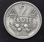 Moeda Polonesa 2 Zlotys ano 1958 Política Lituana