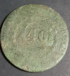 Moeda de 40 Réis em Bronze sem data BC