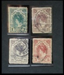 4 SELOS DA HOLANDA, 1898-1905 (COROAÇÃO RAINHA WILHELMINA).