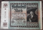 Cédula de 5000 Mark Alemã do ano de 1922