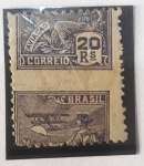 Selo Brasileiro H. HDR Médio Tramado Deslocado atingindo Dois selos Aviação