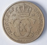 Moeda MBC 2 Coroa Dinamarquesa ano 1925 - 2 Kroner Danmark