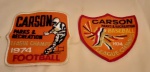 Badges Esportivos Americanos - Carson Parks and Recreation- League Champs 1974    Football    Medidas 10 x 10 cm   e Baseball         Medidas 10 x 10 cm