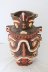 ARTE POPULAR. Grande   Vaso em cerâmica policromada, representando "Figura Fantástica" Altura 46 cm . Marcas do tempo. No estado.