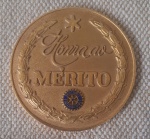 MEDALHA DE HONRA  AO MÉRITO. ROTARY INTERNACIONAL. Bronze.  Dourado. Diâmetro 60 mm