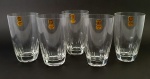 CRISTAL HERIG - Seis copos em fino cristal, lapidados a não, med. 12 centímetros.