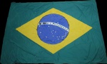 Grande e antiga bandeira do Brasil bordada, med.2,50x1,70