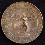 Medalha Esportiva, Liga de Esportes da Marinha, Data 25/11/92, Prata, Peso 14 g, Diâmetro 30 mm, Muito Bem Conservada.