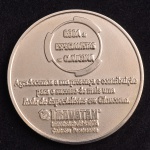 Medalha Comemorativa, Roda - Especialistas em Glaucoma, Aço Inox , Peso 37 g, Diâmetro 50 mm, Muito Bem Conservada.