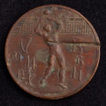 Medalha Esportiva, Voleibol - Ao Vencedor, Bronze, Peso 9 g, Diâmetro 30 mm, Muito Bem Conservada.