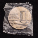Medalha Comemorativa, Promulgação da Assembleia Nacional Constituinte, Data 1988, Prata, Peso 35 g, Diâmetro 40 mm, Certificado de Autenticidade, Clube da Medalha do Brasil, Flor de Cunho.