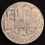 Medalha Comemorativa, Alfredo Volpi, não Datada, Prata, Peso 64 g, Diâmetro 50 mm, Certificado de Autenticidade, Clube da Medalha do Brasil, Flor de Cunho.