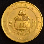 Medalha Comemorativa, Portugal - Real Associação Naval - Regata do Tejo / Prêmio de Construção, não Datada, Bronze Dourado, Peso 74 g, Diâmetro 57 mm, Flor de Cunho.